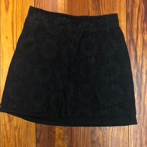 Black lace floral golf skirt